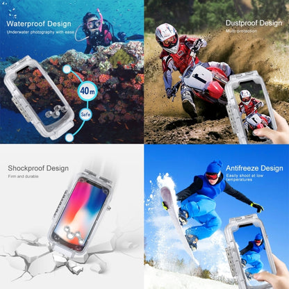 For iPhone X / XS HAWEEL 40m/130ft Diving Case, Photo Video Taking Underwater Housing Cover(Transparent) - More iPhone Cases by HAWEEL | Online Shopping UK | buy2fix