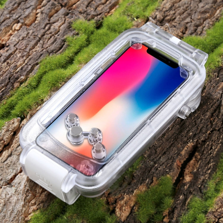 For iPhone X / XS HAWEEL 40m/130ft Diving Case, Photo Video Taking Underwater Housing Cover(Transparent) - More iPhone Cases by HAWEEL | Online Shopping UK | buy2fix