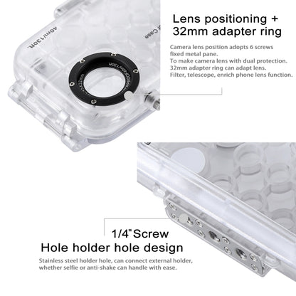 For iPhone X / XS HAWEEL 40m/130ft Diving Case, Photo Video Taking Underwater Housing Cover(Transparent) - More iPhone Cases by HAWEEL | Online Shopping UK | buy2fix
