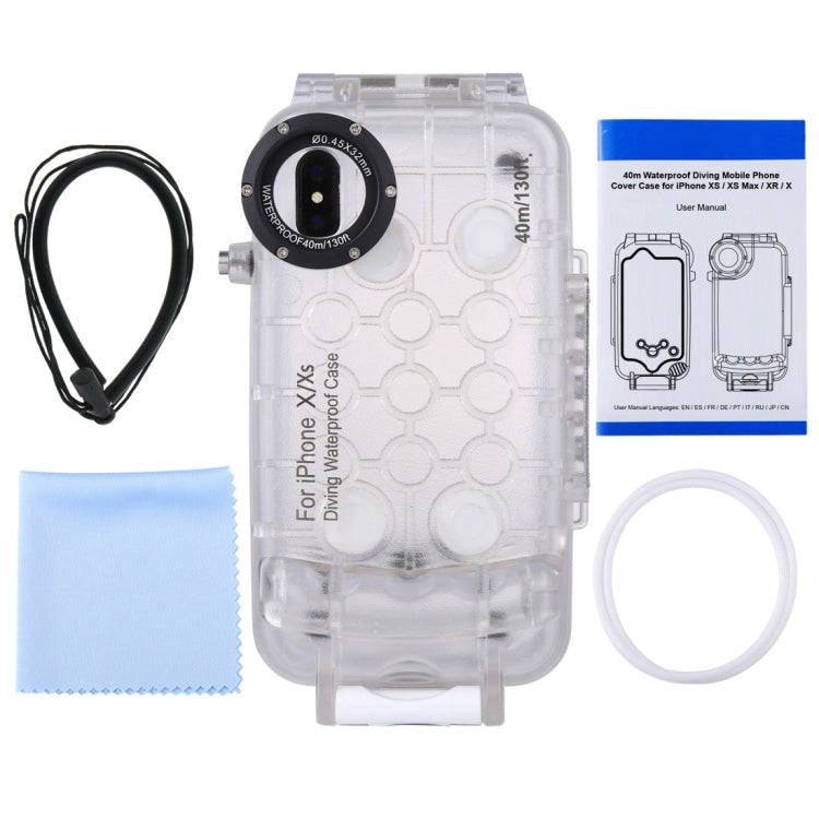 For iPhone X / XS HAWEEL 40m/130ft Diving Case, Photo Video Taking Underwater Housing Cover(Transparent) - More iPhone Cases by HAWEEL | Online Shopping UK | buy2fix