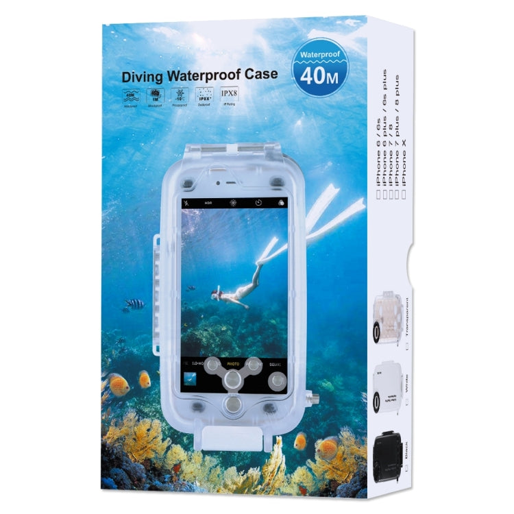 For iPhone X / XS HAWEEL 40m/130ft Diving Case, Photo Video Taking Underwater Housing Cover(Transparent) - More iPhone Cases by HAWEEL | Online Shopping UK | buy2fix