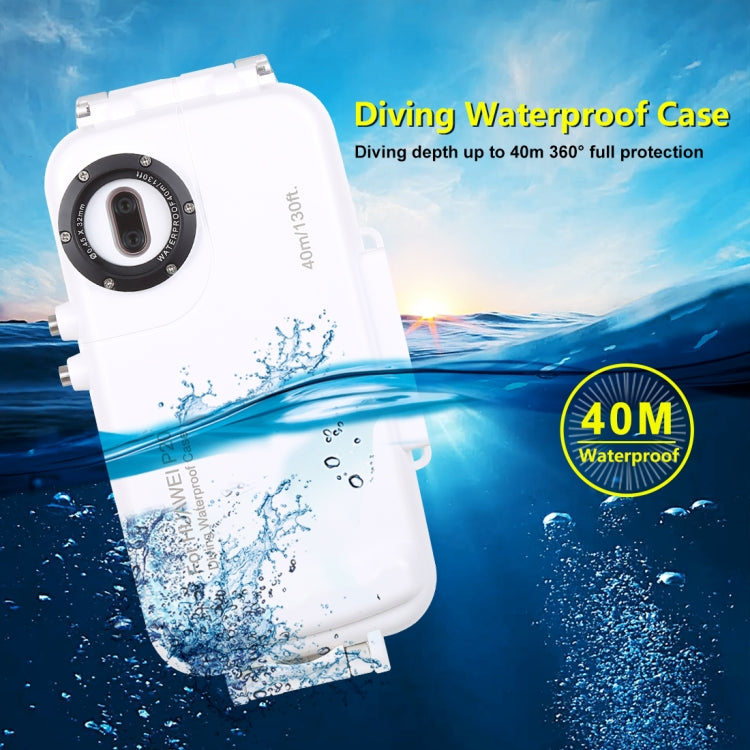 HAWEEL 40m/130ft Waterproof Diving Case for Huawei P20, Photo Video Taking Underwater Housing Cover(White) - Huawei Cases by HAWEEL | Online Shopping UK | buy2fix