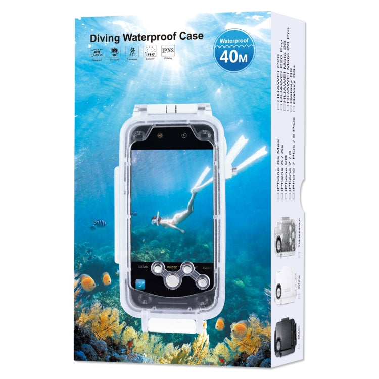 HAWEEL 40m/130ft Waterproof Diving Case for Huawei P20 Pro, Photo Video Taking Underwater Housing Cover(White) - Huawei Cases by HAWEEL | Online Shopping UK | buy2fix