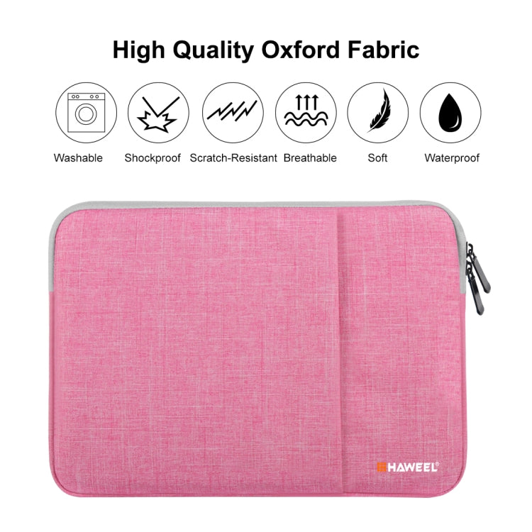 HAWEEL 15.0 inch Sleeve Case Zipper Briefcase Laptop Carrying Bag, For Macbook, Samsung, Lenovo, Sony, DELL Alienware, CHUWI, ASUS, HP, 15 inch and Below Laptops(Pink) - 15 inch by HAWEEL | Online Shopping UK | buy2fix