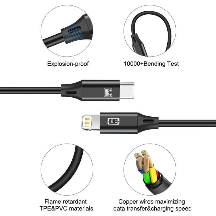 HAWEEL 1m USB-C / Type-C to 8 Pin OTG Sync Data / Charging Cable - Normal Style Cable by buy2fix | Online Shopping UK | buy2fix