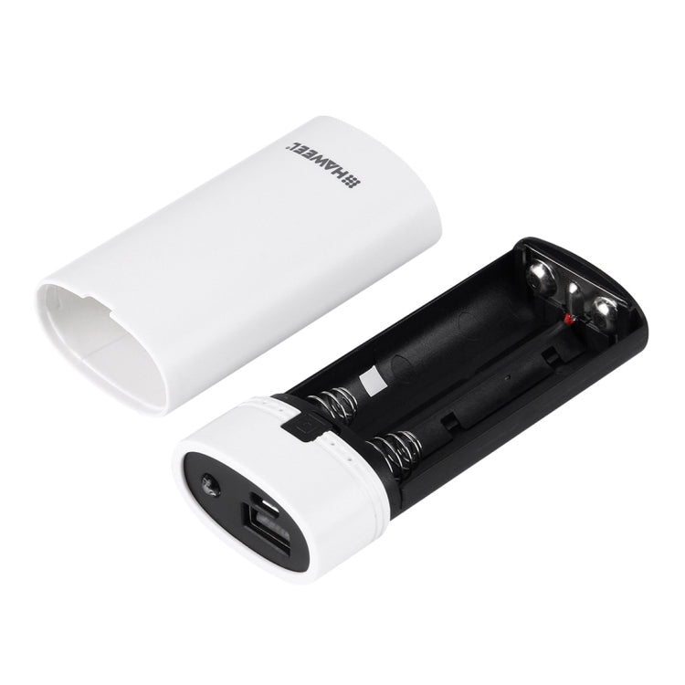 HAWEEL DIY 2x 18650 Battery (Not Included) 5600mAh Power Bank Shell Box with USB Output & Indicator(White) - Power Bank Box by HAWEEL | Online Shopping UK | buy2fix