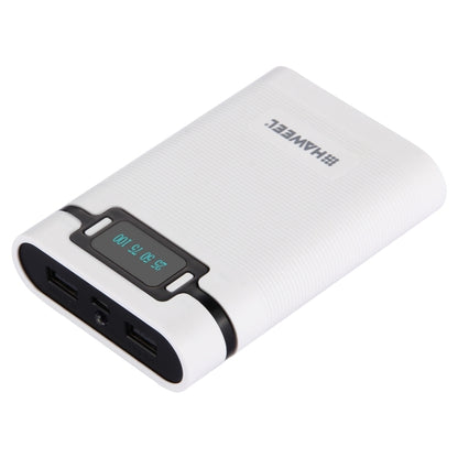 [US Warehouse] HAWEEL DIY 4 x 18650 Battery (Not Included) 10000mAh Power Bank Shell Box with 2 x USB Output & Display for iPhone, Galaxy, Sony, HTC, Google, Huawei, Xiaomi, Lenovo and other Smartphones(White) by HAWEEL