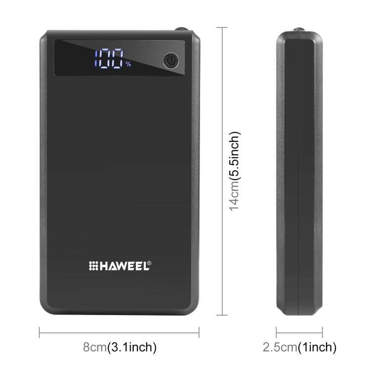 HAWEEL DIY 6 x 18650 Battery 24W Fast Charge Power Bank Box Case with Display, Not Include Battery (Black) - Power Bank Box by HAWEEL | Online Shopping UK | buy2fix