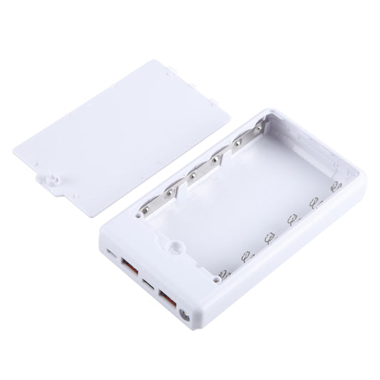 HAWEEL DIY 6 x 18650 Battery 24W Fast Charge Power Bank Box Case with Display, Not Include Battery (White) by HAWEEL