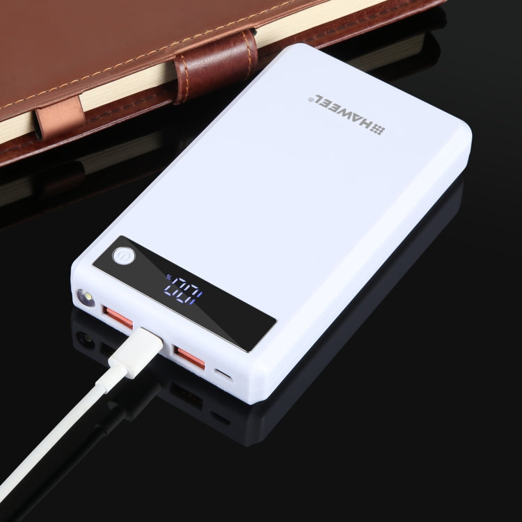 HAWEEL DIY 6 x 18650 Battery 24W Fast Charge Power Bank Box Case with Display, Not Include Battery (White) by HAWEEL