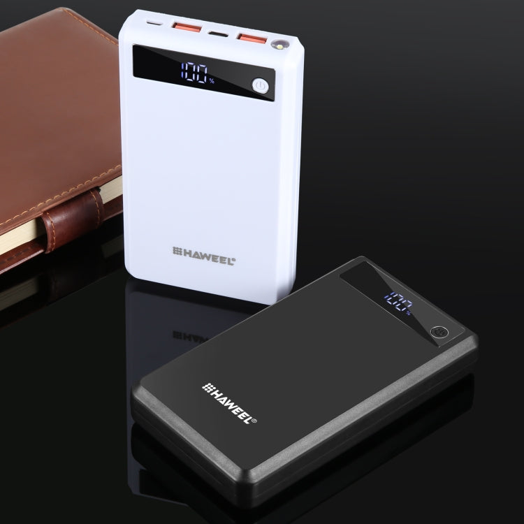 HAWEEL DIY 6 x 18650 Battery 24W Fast Charge Power Bank Box Case with Display, Not Include Battery (White) by HAWEEL