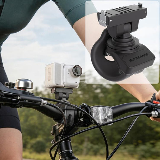 For Insta360 GO Ultra Sunnylife Magnetic Quick-Release Flexible Mount Series 360 Strap Wrap Band Mount Bike Tube Clip Holder (Black)