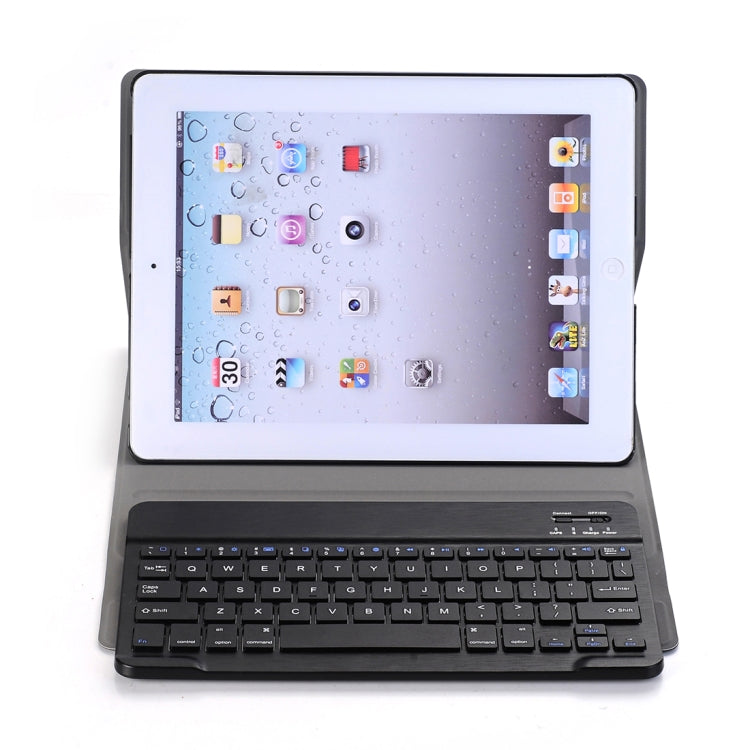 A02 for iPad 4 / 3 / 2 Universal Ultra-thin ABS Horizontal Flip Tablet Case + Bluetooth Keyboard(Blue) by buy2fix
