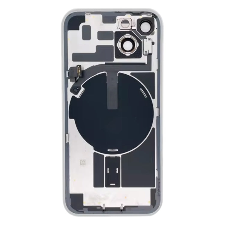 For iPhone 14 Plus Glass Battery Back Cover with Flash Bracket + Wireless Charging Module(Black) by buy2fix