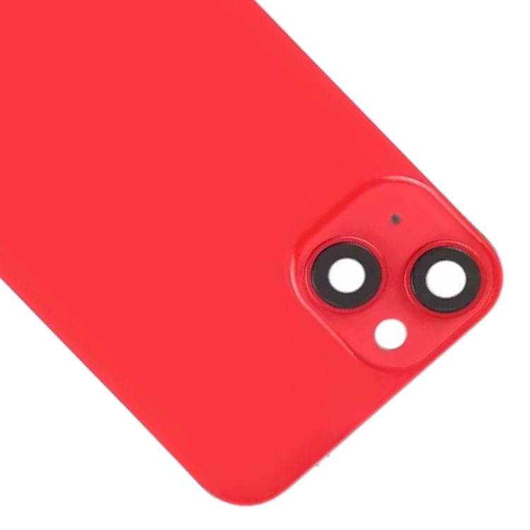 For iPhone 14 Plus Glass Battery Back Cover with Flash Bracket + Wireless Charging Module(Red) by buy2fix