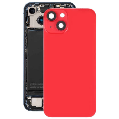 For iPhone 14 Plus Glass Battery Back Cover with Flash Bracket + Wireless Charging Module(Red) by buy2fix