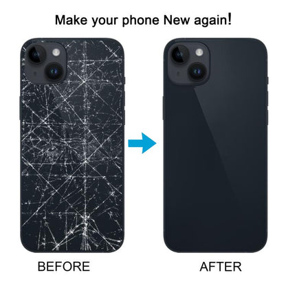 For iPhone 14 Plus Glass Battery Back Cover with Flash Bracket + Wireless Charging Module(Black) by buy2fix