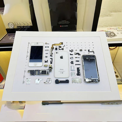 For iPhone 4 Non-Working Fake Dummy 3D Mobile Phone Photo Frame Mounting Disassemble Specimen Frame (White) - Camera Model by buy2fix | Online Shopping UK | buy2fix