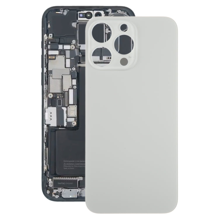 For iPhone 15 Pro Max Glass Battery Back Cover(Titanium) by buy2fix