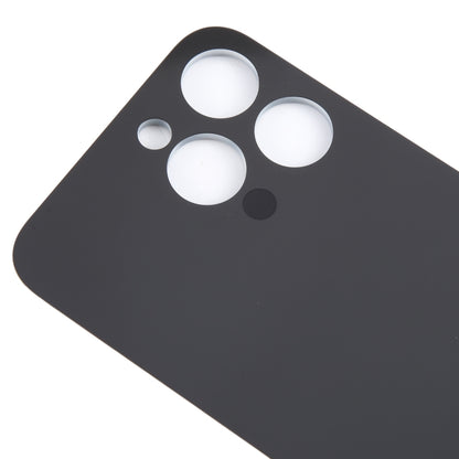 For iPhone 15 Pro Max Easy Replacement Big Camera Hole Glass Back Battery Cover(Black) by buy2fix