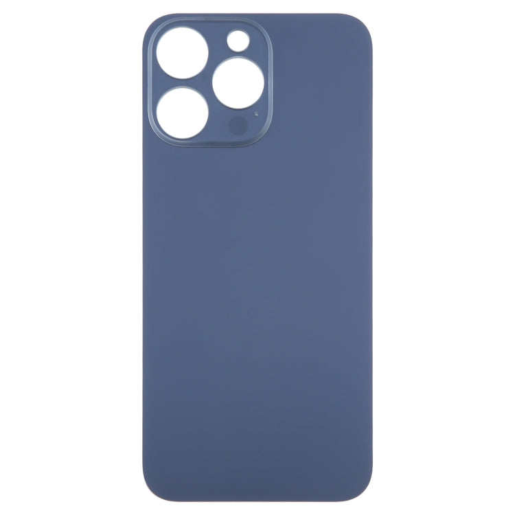 For iPhone 15 Pro Max Easy Replacement Big Camera Hole Glass Back Battery Cover(Blue) by buy2fix