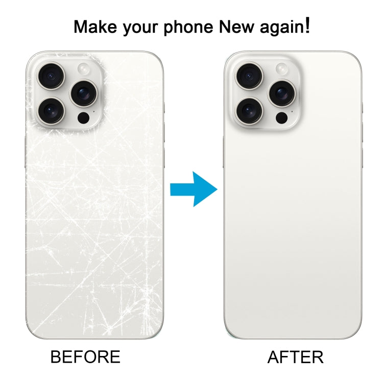 For iPhone 15 Pro Max Easy Replacement Big Camera Hole Glass Back Battery Cover(White) by buy2fix