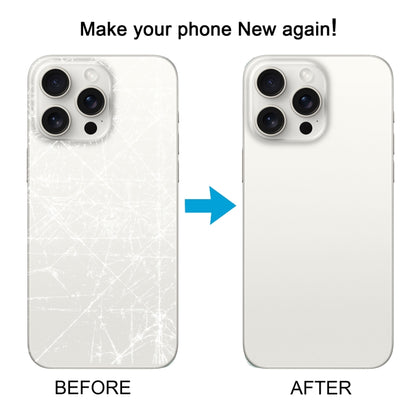 For iPhone 15 Pro Max Easy Replacement Big Camera Hole Glass Back Battery Cover(White) by buy2fix