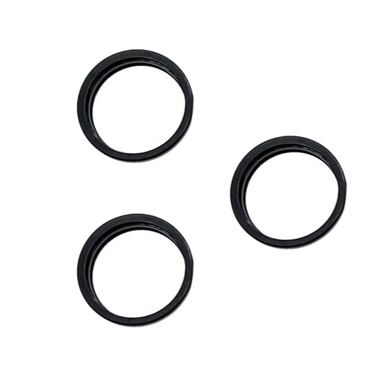 For iPhone 15 Pro / 15 Pro Max 3pcs/set Rear Camera Glass Lens Metal Outside Protector Hoop Ring (Black)