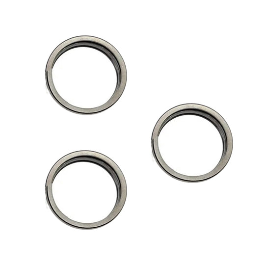 For iPhone 15 Pro / 15 Pro Max 3pcs/set Rear Camera Glass Lens Metal Outside Protector Hoop Ring (Gold)