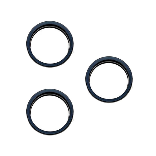 For iPhone 15 Pro / 15 Pro Max 3pcs/set Rear Camera Glass Lens Metal Outside Protector Hoop Ring (Blue)