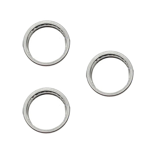For iPhone 15 Pro / 15 Pro Max 3pcs/set Rear Camera Glass Lens Metal Outside Protector Hoop Ring (White)