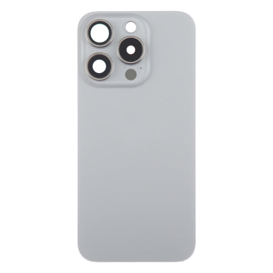 For iPhone 15 Pro Max Glass Battery Back Cover with Camera Lens Cover(Grey) by buy2fix