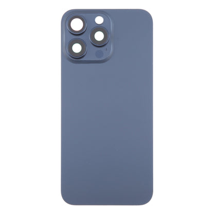 For iPhone 15 Pro Max Glass Battery Back Cover with Camera Lens Cover(Blue) by buy2fix