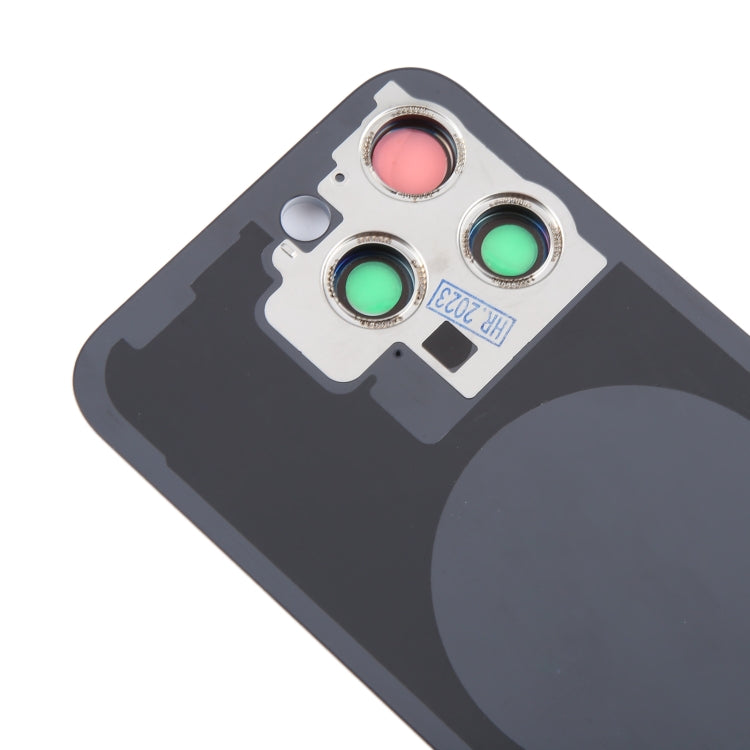 For iPhone 15 Pro Max Glass Battery Back Cover with Camera Lens Cover(Blue) by buy2fix