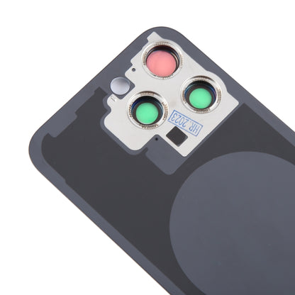 For iPhone 15 Pro Max Glass Battery Back Cover with Camera Lens Cover(Blue) by buy2fix