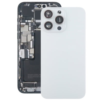 For iPhone 15 Pro Max Glass Battery Back Cover with Camera Lens Cover(White) by buy2fix