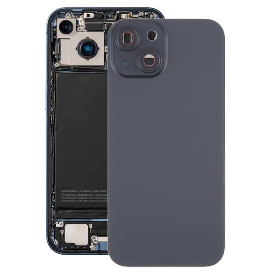 For iPhone 15 Battery Back Cover with Camera Lens Frame + MagSafe Magnet(Black)
