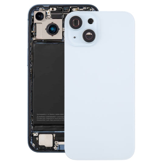 For iPhone 15 Battery Back Cover with Camera Lens Frame + MagSafe Magnet(Blue)