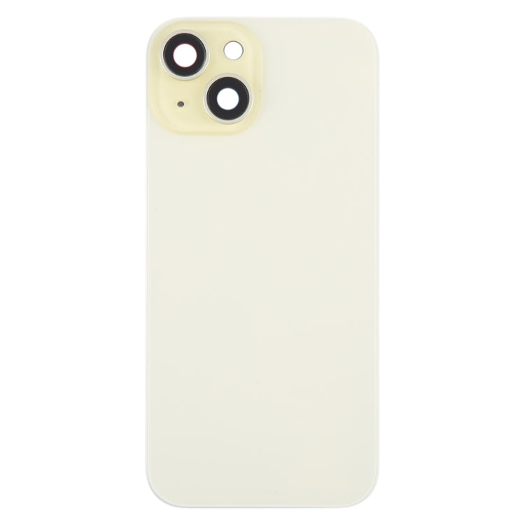 For iPhone 15 Battery Back Cover with Camera Lens Cover + MagSafe Magnet(Yellow) - Back Cover by buy2fix | Online Shopping UK | buy2fix