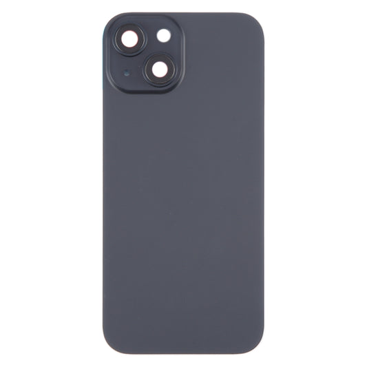 For iPhone 15 Plus Battery Back Cover with Camera Lens Cover + MagSafe Magnet(Black) by buy2fix