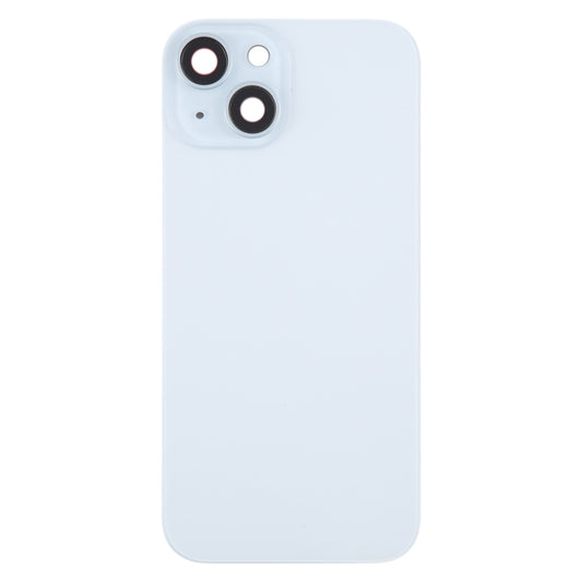 For iPhone 15 Plus Battery Back Cover with Camera Lens Cover + MagSafe Magnet(Blue) by buy2fix