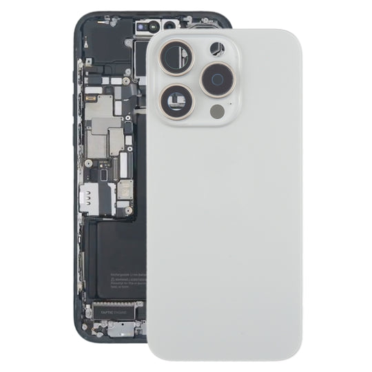 For iPhone 15 Pro Battery Back Cover with Camera Lens Frame + MagSafe Magnet(Titanium)