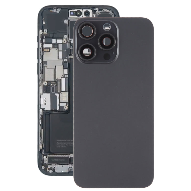 For iPhone 15 Pro Max Battery Back Cover with Camera Lens Cover + MagSafe Magnet(Black) by buy2fix