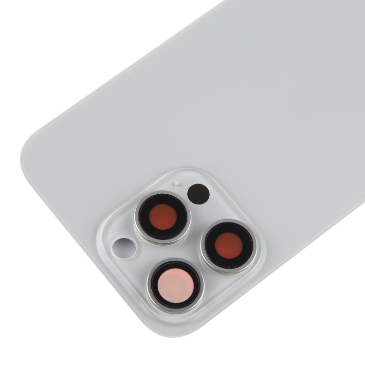 For iPhone 15 Pro Max Battery Back Cover with Camera Lens Cover + MagSafe Magnet(Titanium) by buy2fix