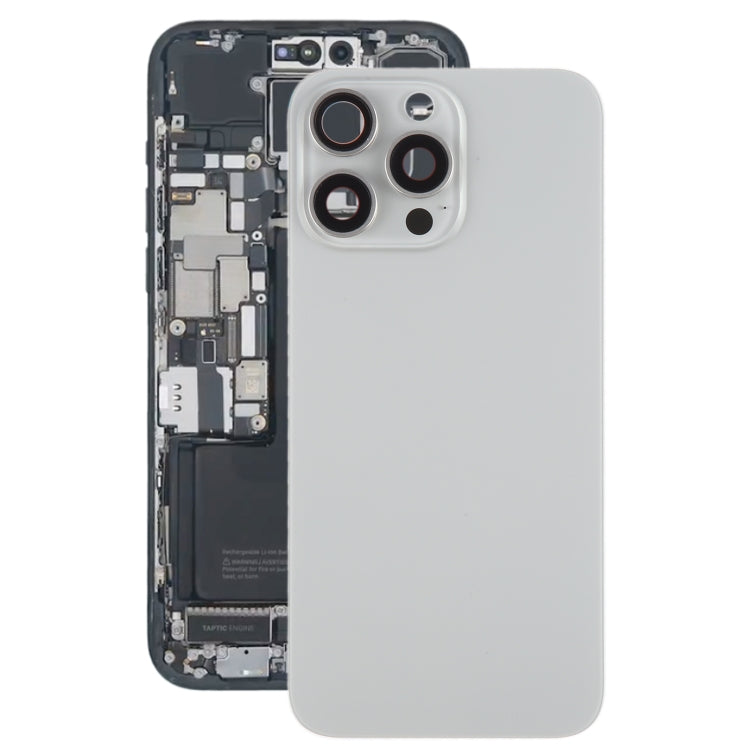 For iPhone 15 Pro Max Battery Back Cover with Camera Lens Cover + MagSafe Magnet(Titanium) by buy2fix