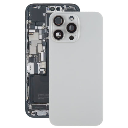 For iPhone 15 Pro Max Battery Back Cover with Camera Lens Cover + MagSafe Magnet(Titanium) by buy2fix
