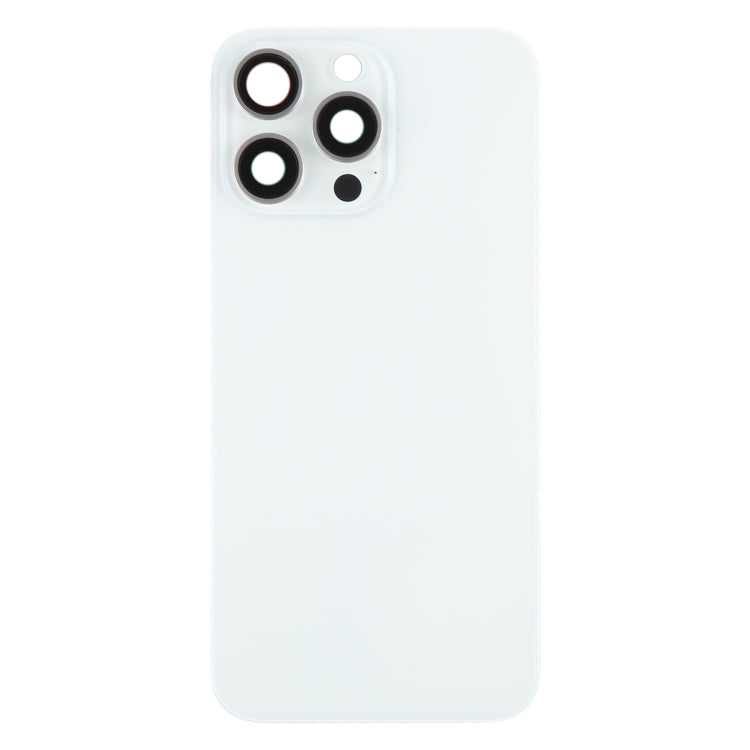 For iPhone 15 Pro Max Battery Back Cover with Camera Lens Cover + MagSafe Magnet(White) by buy2fix