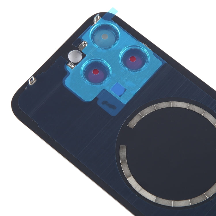 For iPhone 15 Pro Max Battery Back Cover with Camera Lens Cover + MagSafe Magnet(White) by buy2fix