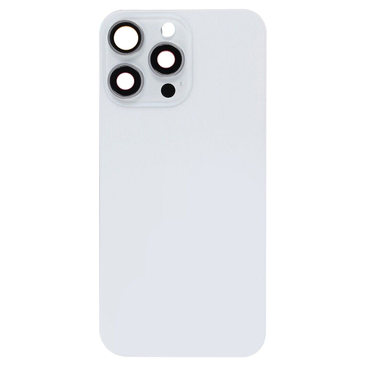 For iPhone 15 Pro Max Glass Battery Back Cover with Flash Bracket + Wireless Charging Module(White) by buy2fix