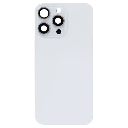 For iPhone 15 Pro Max Glass Battery Back Cover with Flash Bracket + Wireless Charging Module(White) by buy2fix